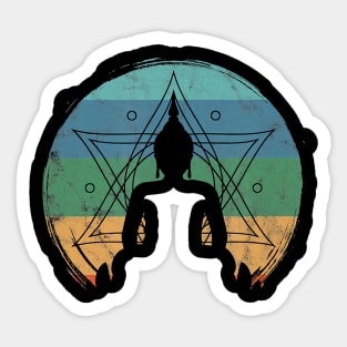 Retro Buddha Buddhist Yoga Spiritual Meditation Zen Sticker